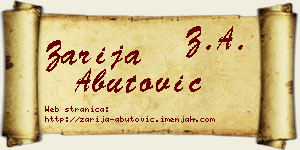 Zarija Abutović vizit kartica